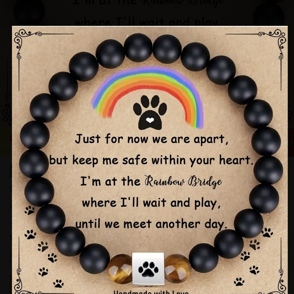 Black and Brown Pet Memorial Bracelet